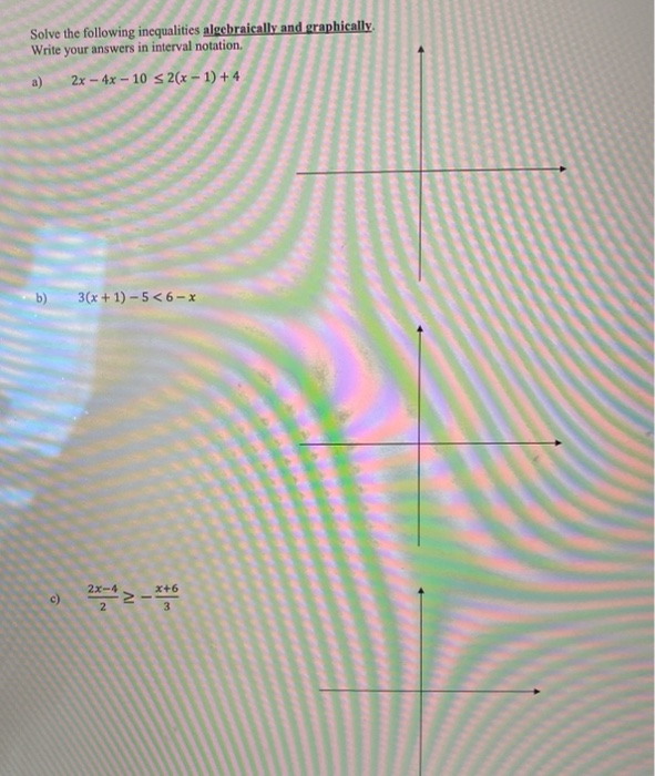 Solved Solve The Following Inequalities Algebraically And | Chegg.com