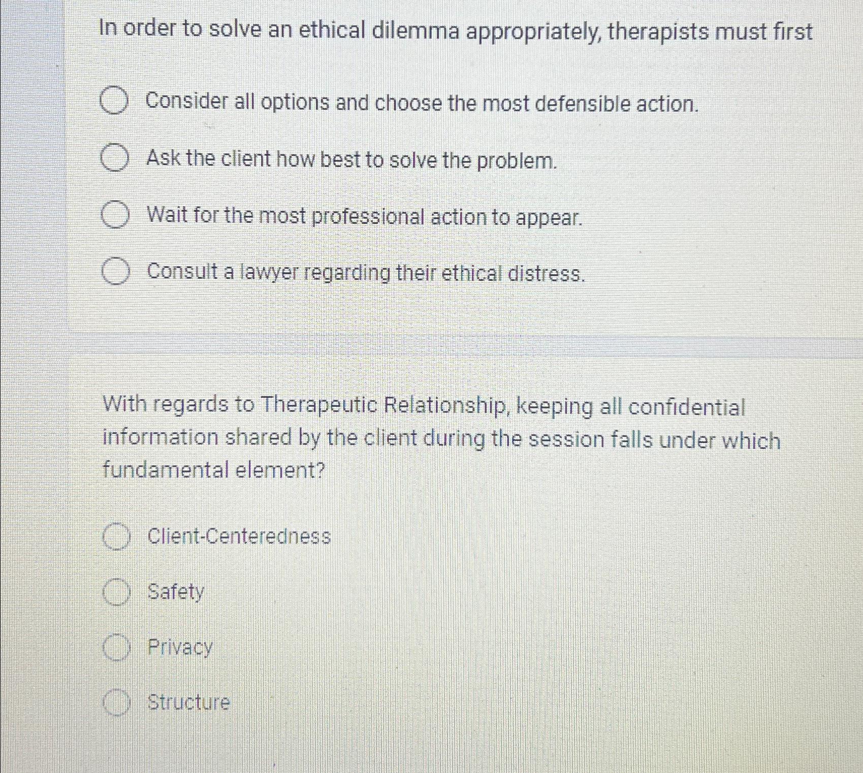 Solved In order to solve an ethical dilemma appropriately, | Chegg.com