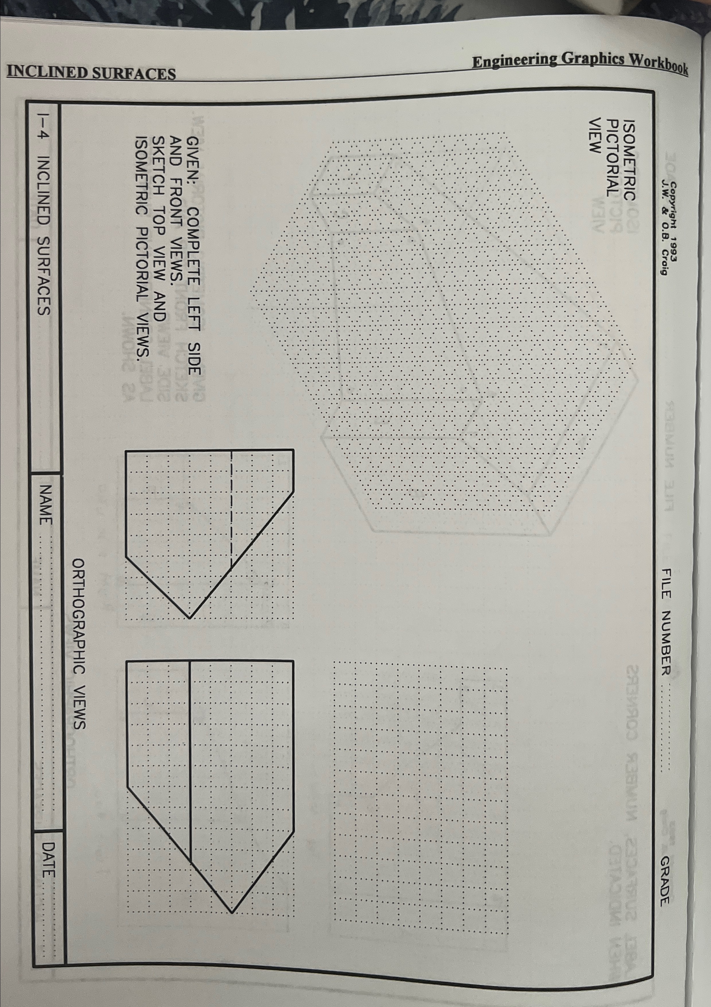 Solved Given: complete left side and front views. Sketch top | Chegg.com