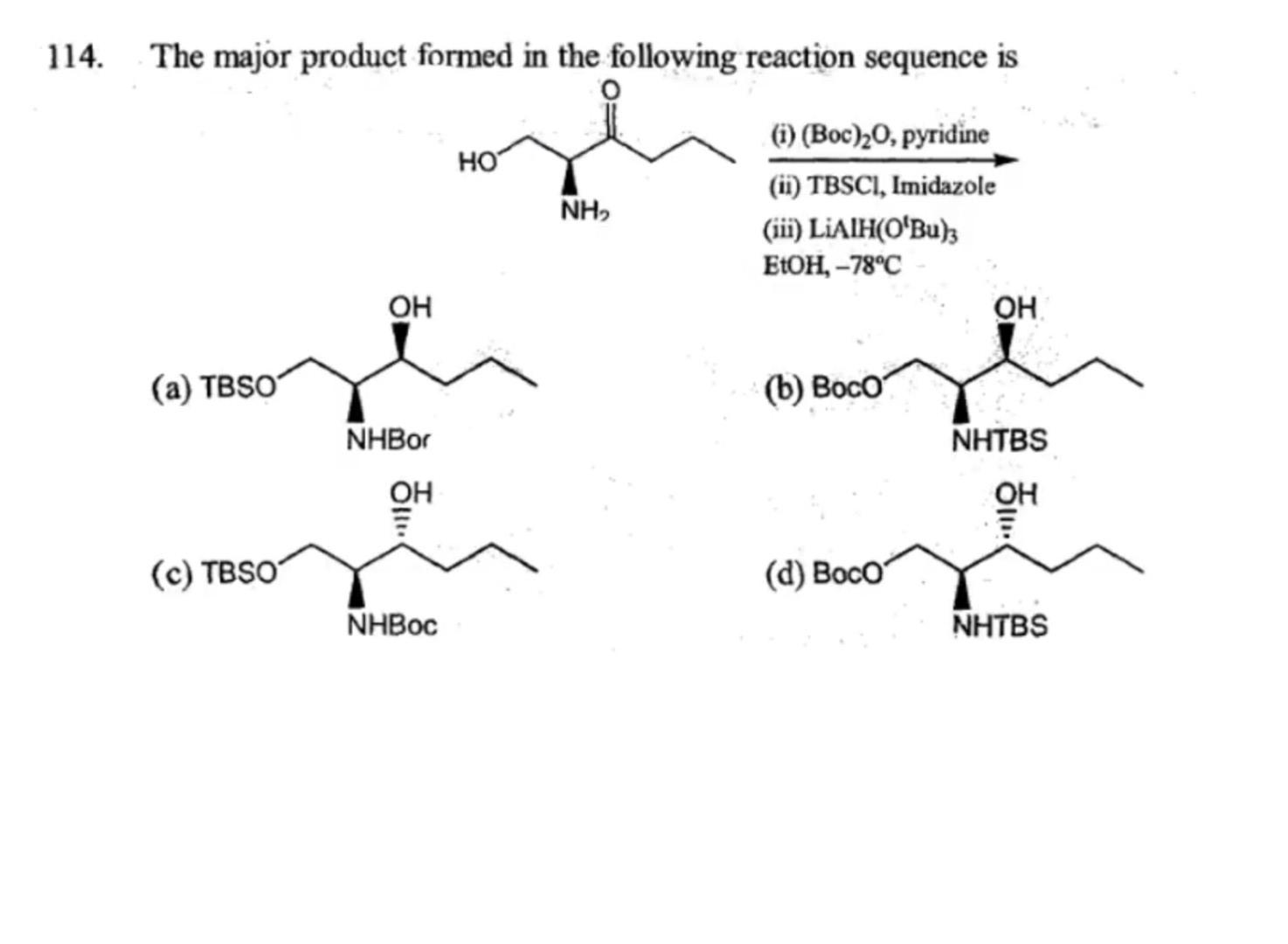 solved-114-the-major-product-formed-in-the-fol