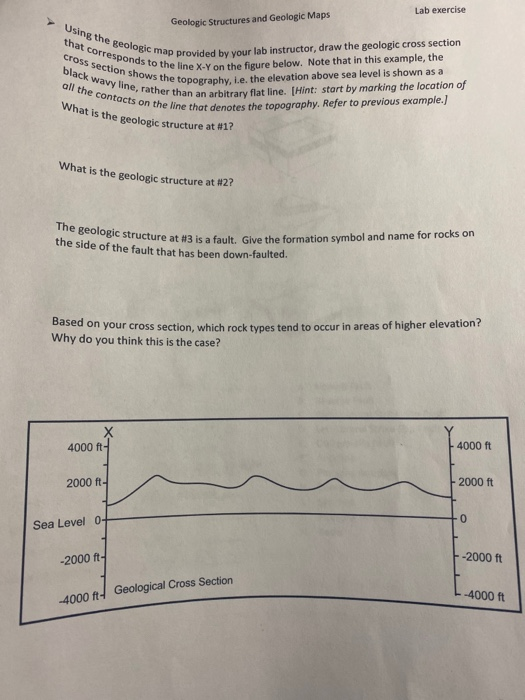 Solved Lab exercise Geologic Structures and Geologic Maps