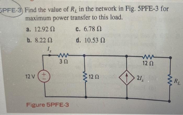 Solved SPFE-3) Find the value of R, in the network in Fig. | Chegg.com