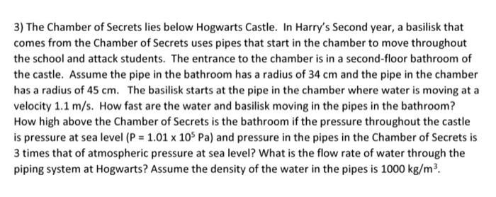 Solved 3) The Chamber of Secrets lies below Hogwarts Castle.