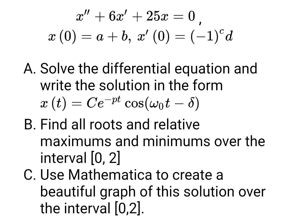 Solved X 6x 25x 0 X 0 A B X 0 1 ºd A Chegg Com