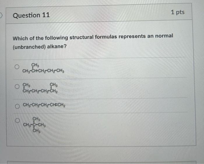 Solved Which of the following structural formulas represents | Chegg.com