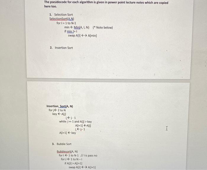 Solved Write a program to implement (a) Selection Sort, (b) | Chegg.com
