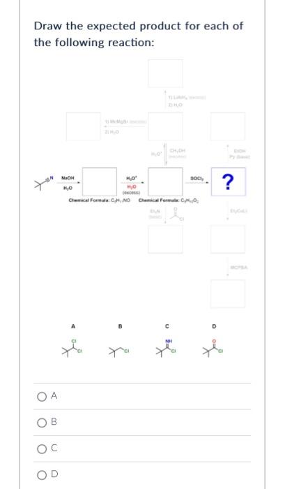 Draw the expected product for each of the following | Chegg.com