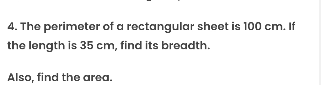 Solved The perimeter of a rectangular sheet is 100cm. ﻿If | Chegg.com