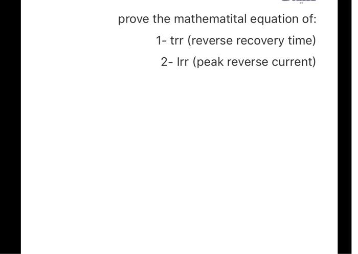Solved prove the mathematital equation of: 1- trr (reverse | Chegg.com