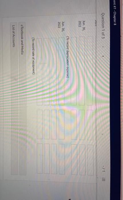 Solved Assignment #7. Chapter 8 Question 1 of 3 Prepare all | Chegg.com