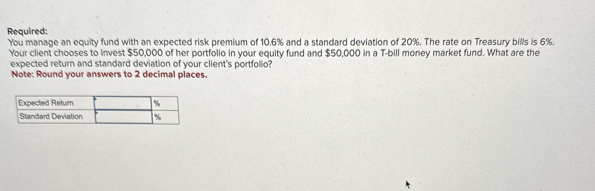 Required:You manage an equity fund with an expected | Chegg.com