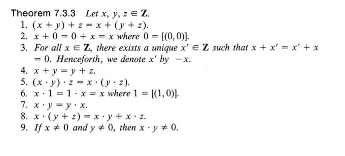 Solved Theorem 7 3 3 Let X Y Z E Z 1 X Y Z X