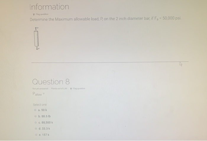 Solved Information Page Determine The Maximum Allowable | Chegg.com