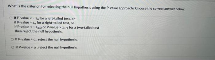 rejecting null hypothesis based on p value