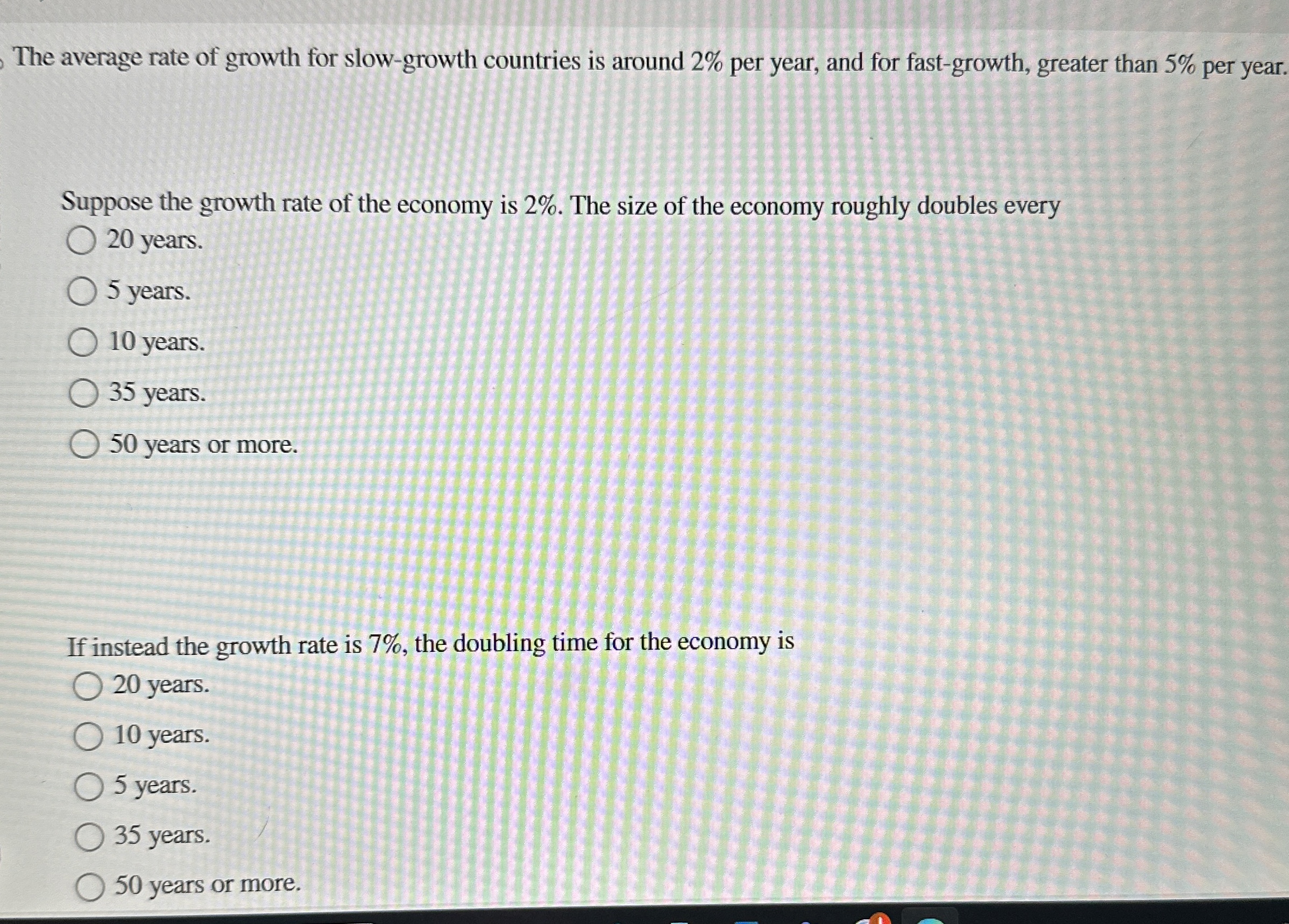 Solved The average rate of growth for slow-growth countries | Chegg.com