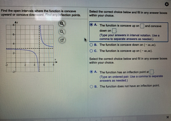 Solved Find the open intervals where the function is concave | Chegg.com