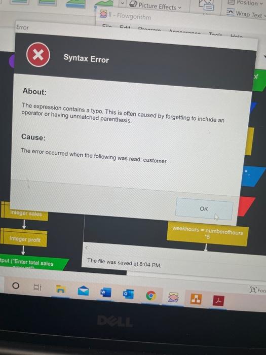 Solved I am getting this error message in flowgrithm what am | Chegg.com