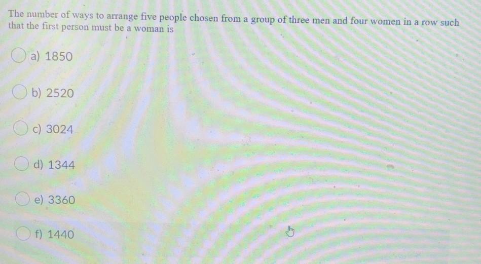 Solved The Number Of Ways To Arrange Five People Chosen From | Chegg.com