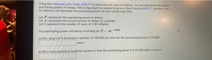 Solved Using The Consumer Price Index (CPI) To Determine The | Chegg.com