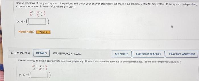 Solved Find all solutions of the given system of equations | Chegg.com