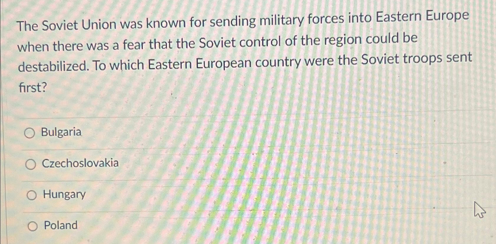 Solved The Soviet Union was known for sending military | Chegg.com