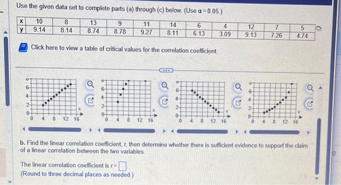 Solved Use the given data set to complete parts (a) through | Chegg.com