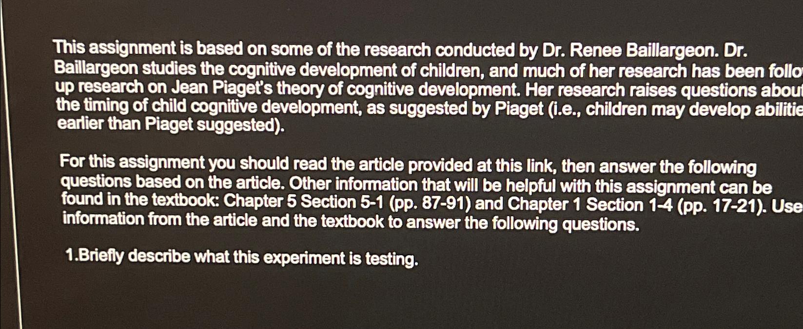 Solved This assignment is based on some of the research Chegg