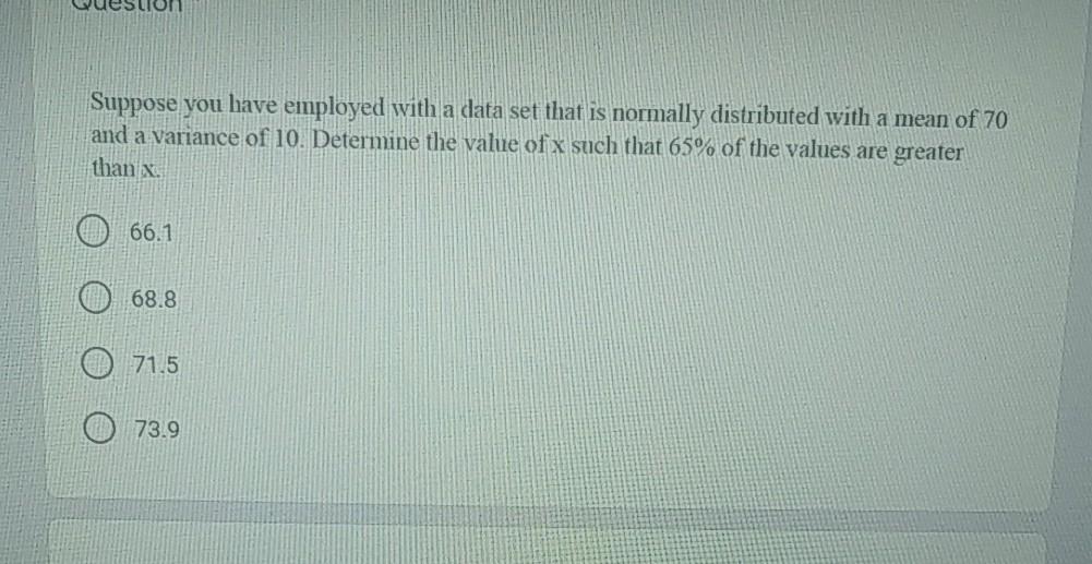 Solved Suppose you have employed with a data set that is | Chegg.com