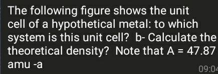 Solved The following figure shows the unit cell of a | Chegg.com