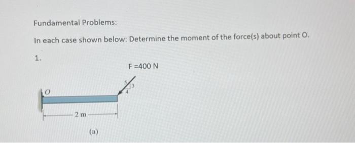 Solved Fundamental Problems: In Each Case Shown Below: | Chegg.com