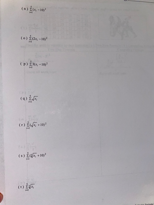 Sigma Crunch Solved Exercise 2.3. (LEARN USE OF SIGMA TO CRUNCH NUMBERS) | Chegg.com