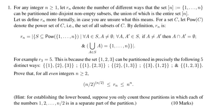 Solved 1. For any integer n > 1, let in denote the number of | Chegg.com