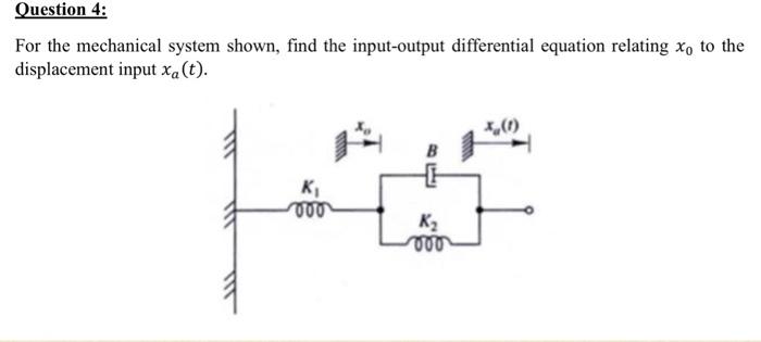 Solved For the mechanical system shown, find the | Chegg.com