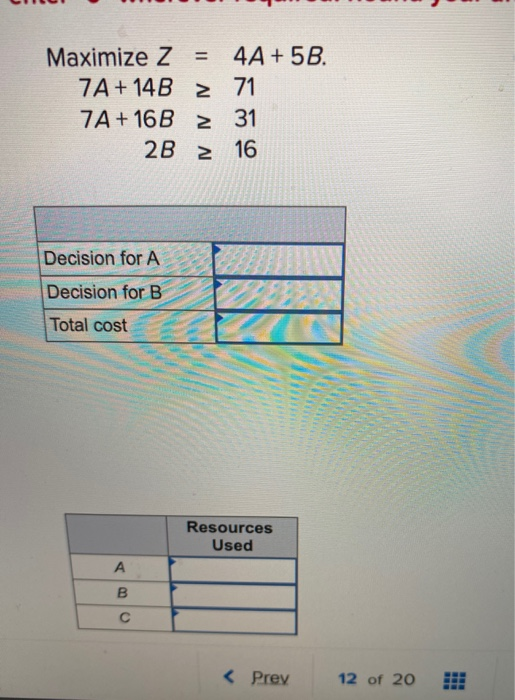 Solved Solver The Following Problem With Excel Solver Round Chegg Com