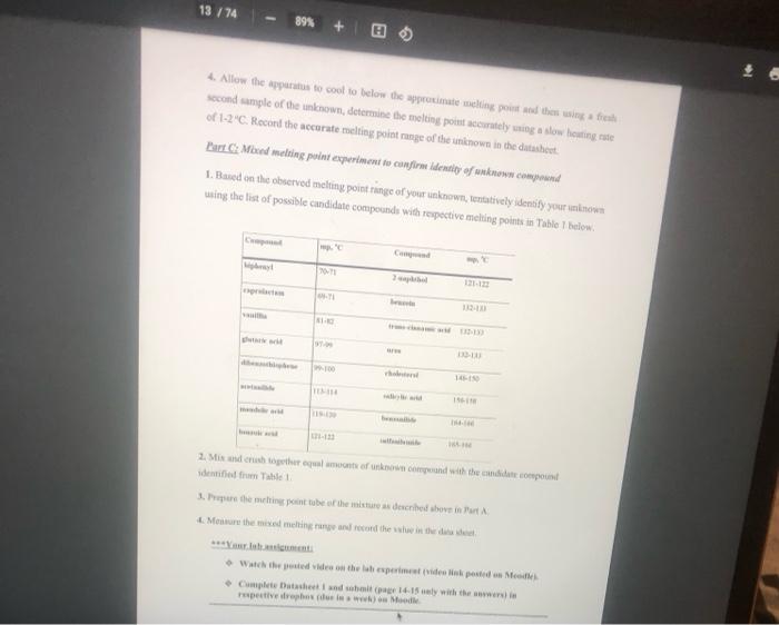 solved-experiment-1-melting-point-and-mixed-melting-point-chegg