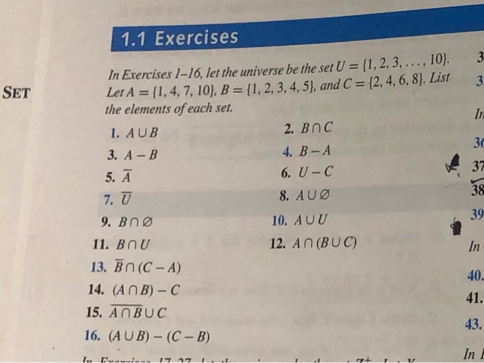 Solved 3 3 Set 1 1 Exercises In Exercises 1 16 Let The Chegg Solved 3 3 Set 1 1 Exercises In Exercises 1 16 Let The Chegg