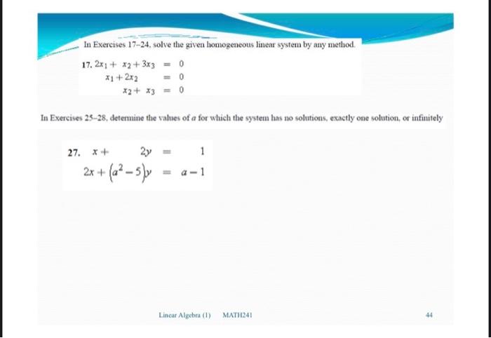 Solved In Exercises 17-24, Solve The Given Homogeneous | Chegg.com