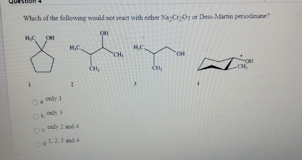 Solved lon Which of the following would not react with | Chegg.com