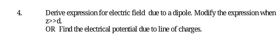 Solved 4. Derive expression for electric field due to a | Chegg.com
