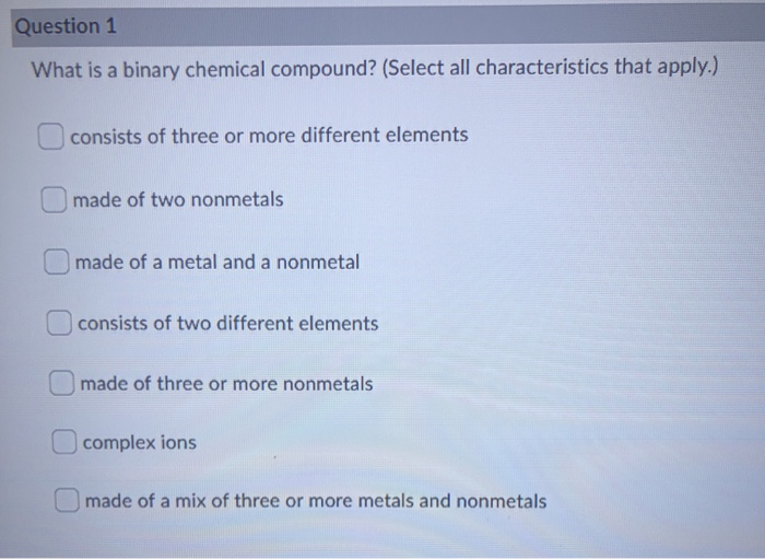 What Is A Binary Chemical Compound