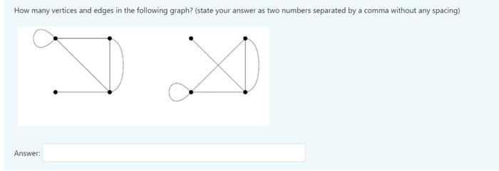 Solved How many vertices and edges in the following graph? | Chegg.com
