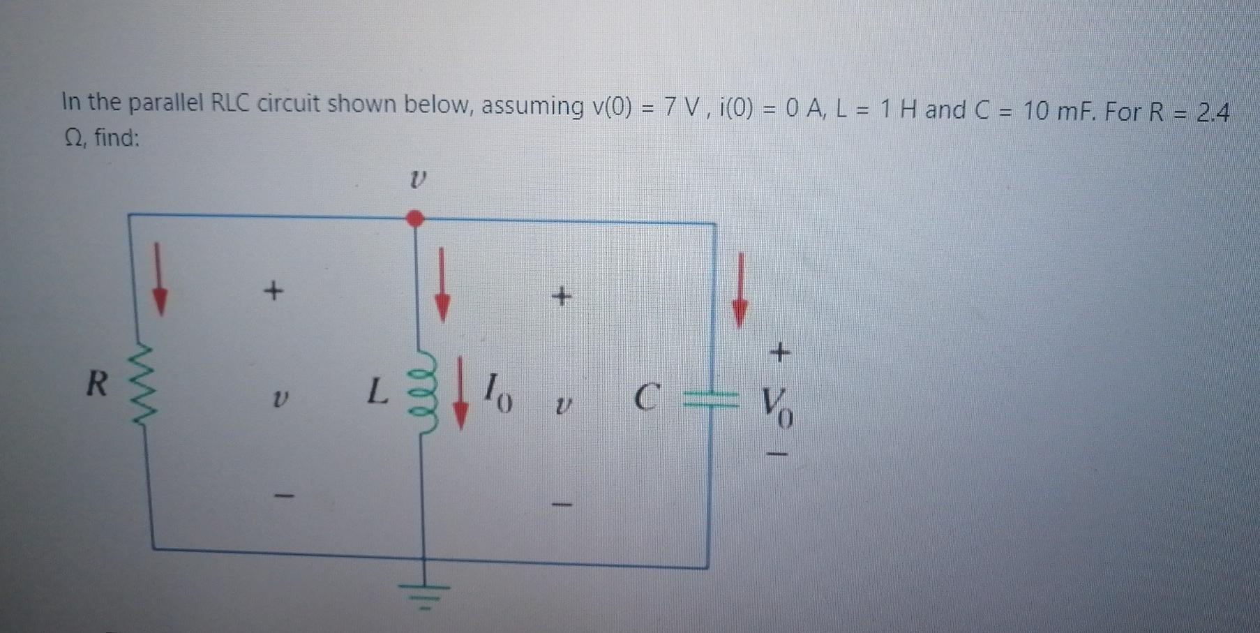 Solved In the parallel RLC circuit shown below, assuming | Chegg.com