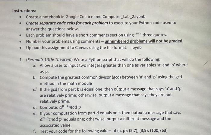 Solved Instructions: • Create a notebook in Google Colab | Chegg.com