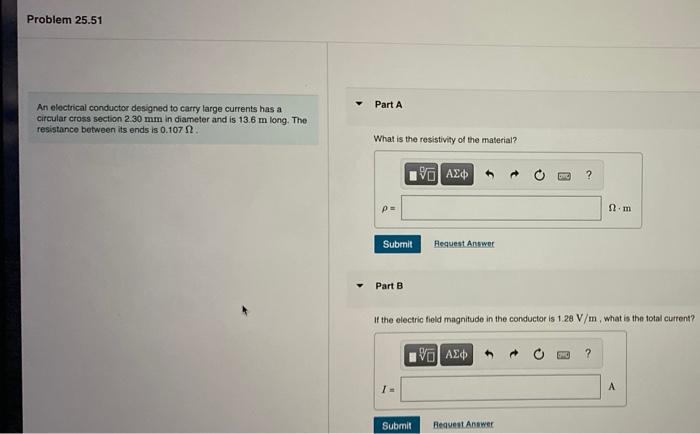 Solved Problem 25.51 An electrical conductor designed to | Chegg.com