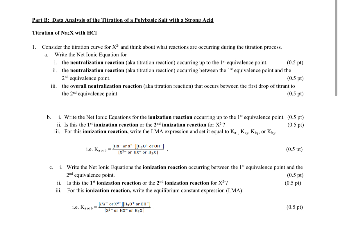 Solved Part B: Data Analysis Of The Titration Of A Polybasic | Chegg.com