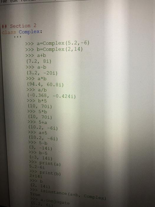 Solved The Complex class represents numbers that can be | Chegg.com