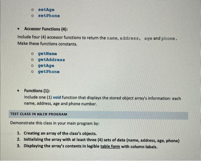 Solved Design a class named PatientInfo. The class should | Chegg.com