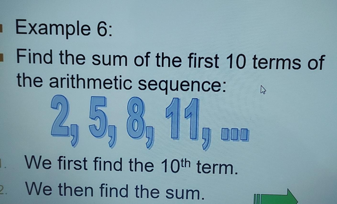Solved Example 6:Find the sum of the first 10 ﻿terms of the | Chegg.com
