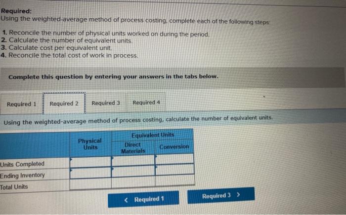 Solved Required: Using The Weighted-average Method Of | Chegg.com