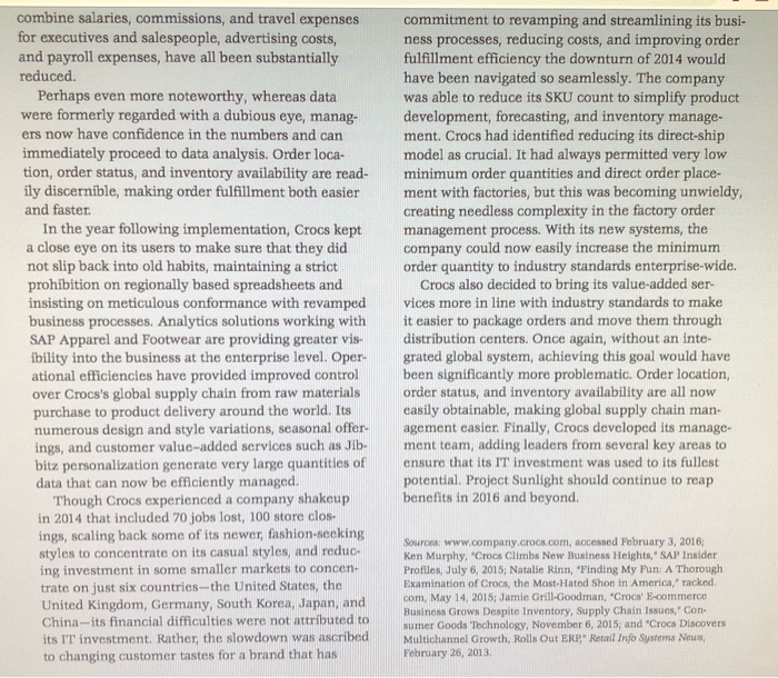 Crocs case study answers picture